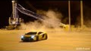 Drifting Kanye And Kim Kardashian’s Rented Gold Lamborghini Aventador